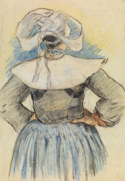 La Bretonne, Pont-Aven c.1886 (tiza sobre papel) de Paul Gauguin