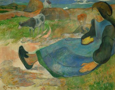 La pastora de vacas, o Joven bretona de Paul Gauguin