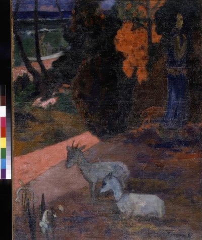Paisaje con dos cabras de Paul Gauguin