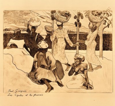 Las cigarras y las hormigas de Paul Gauguin
