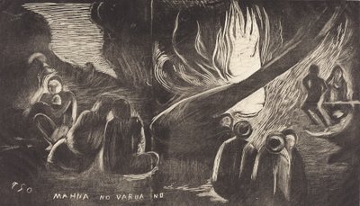 Mahna no Varua Ino El diablo habla, 1894-1895 de Paul Gauguin