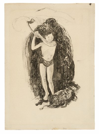 Hombre con un hacha de Paul Gauguin