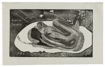 Manao tupapau (Ella piensa en el fantasma o el fantasma piensa en ella), de la Suite Noa Noa de Paul Gauguin