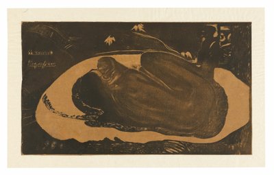 Manau tupapau (Ella piensa en el fantasma o El fantasma piensa en ella), de la Suite Noa Noa de Paul Gauguin