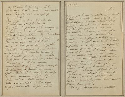 Páginas del manuscrito [recto] de Paul Gauguin