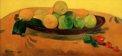 Naturaleza muerta con frutas y pimientos de Paul Gauguin