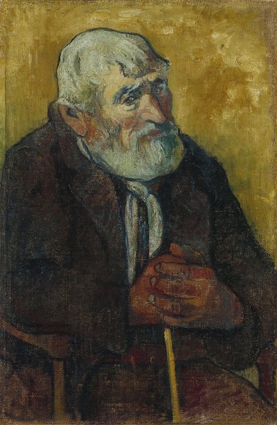 Viejo con un bastón de Paul Gauguin