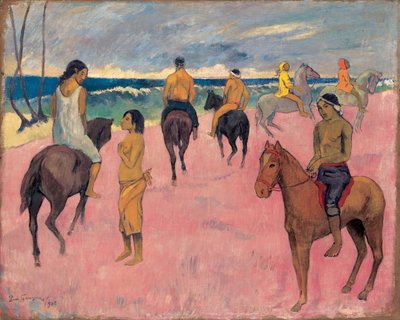 A caballo en la orilla del mar II de Paul Gauguin