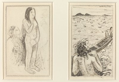 Parau No Te Varau Ino (izquierda); Leyenda Tahitiana (derecha) de Paul Gauguin