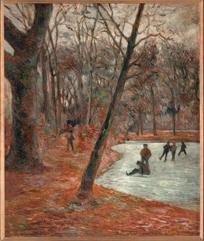 Patinadores en el parque Frederiksberg (óleo sobre lienzo) de Paul Gauguin