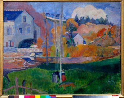 Paisaje de Bretaña, el molino David. Pintura de Paul Gauguin (1848-1903) de Paul Gauguin