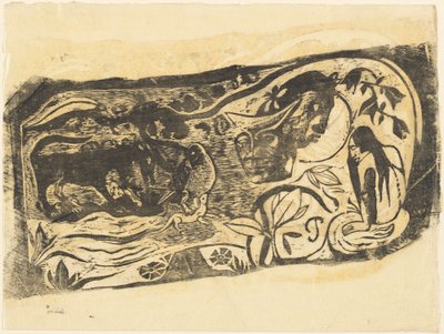 Plato con la cabeza de un diablo cornudo, in or after 1895 de Paul Gauguin
