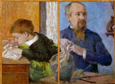 Retrato del escultor Jean Paul Aubé (1837 - 1907) y su hijo Emile de Paul Gauguin