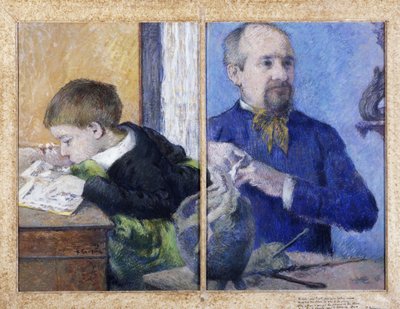 Retrato del escultor Jean-Paul Aubé 1837-1916 con su hijo Emile, 1882 de Paul Gauguin