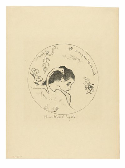 Proyecto de plato (Leda), frontispicio de la Suite Volpini de Paul Gauguin