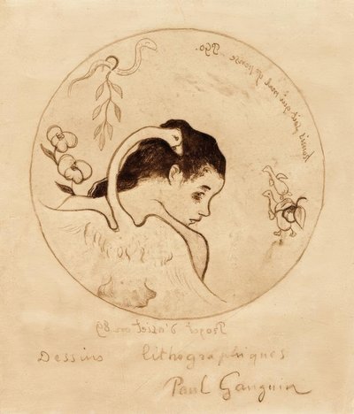 Proyecto para un plato – Leda y el cisne de Paul Gauguin