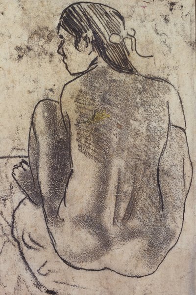 Desnudo tahitiano sentado de espaldas, c.1902 de Paul Gauguin