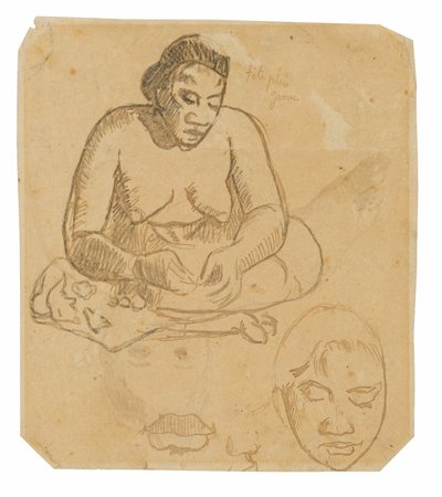 Mujer Tahitiana Sentada (recto); Mujer Tahitiana de Pie (verso) de Paul Gauguin