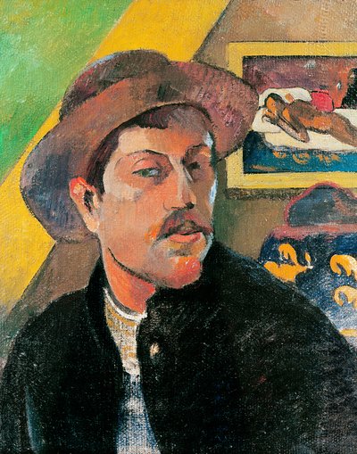Autorretrato con sombrero, 1893-94 de Paul Gauguin