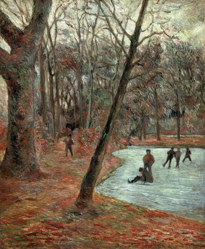 Patinadores en el parque Frederiksberg de Paul Gauguin