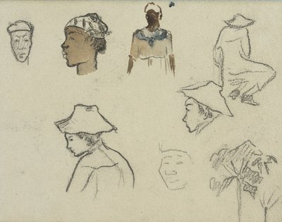 Bocetos de figuras y follaje de Paul Gauguin