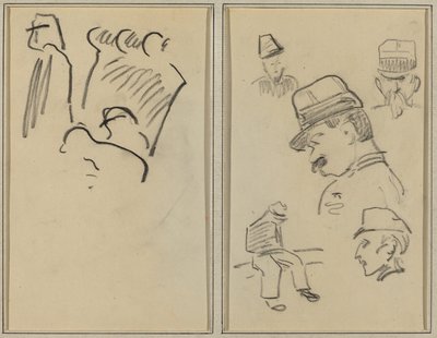 Soldados; Cuatro soldados y una figura sentada [verso] de Paul Gauguin