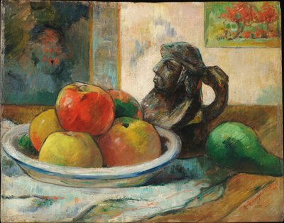 Naturaleza muerta con manzanas, pera y jarra de Paul Gauguin