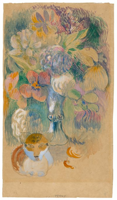 Naturaleza muerta con gato de Paul Gauguin