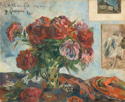 Naturaleza muerta con peonías de Paul Gauguin