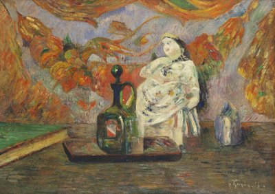 Naturaleza muerta con una figurilla de cerámica de Paul Gauguin