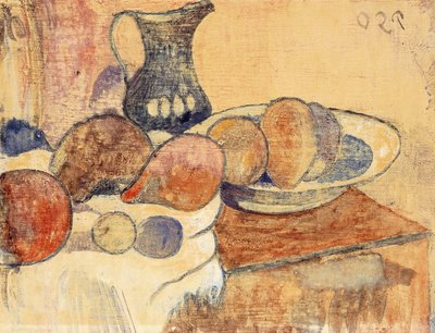 Naturaleza Muerta con una Jarra y Frutas de Paul Gauguin