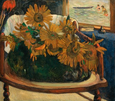 Girasoles en un sillón de Paul Gauguin