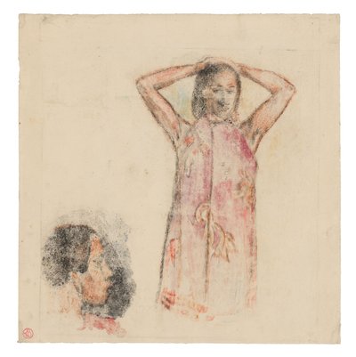 Chica de Tahití en Pareu rosa de Paul Gauguin