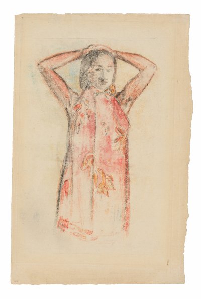 Chica tahitiana en un pareo rosa de Paul Gauguin