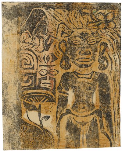 Ídolo tahitiano, la diosa Hina, 1894-95 de Paul Gauguin