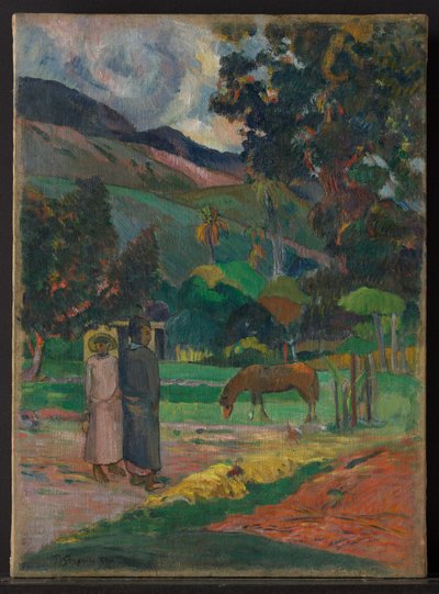Paisaje tahitiano de Paul Gauguin