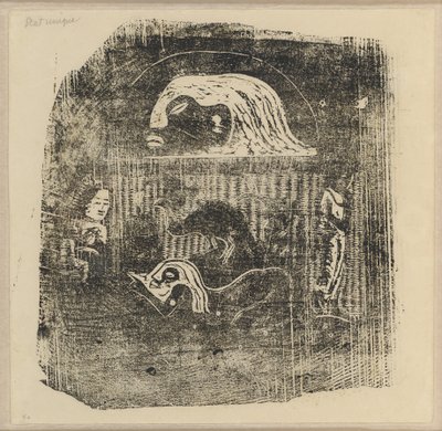 Te Atua (Los dioses) pequeña placa [verso] de Paul Gauguin
