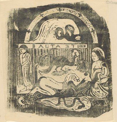 Te Atua Los Dioses Placa Pequeña [recto], en o después de 1895 de Paul Gauguin