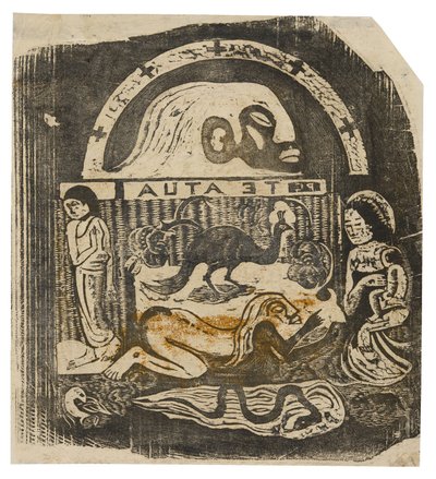 Te atua (El Dios), de la serie de grabados tardíos en madera de Paul Gauguin