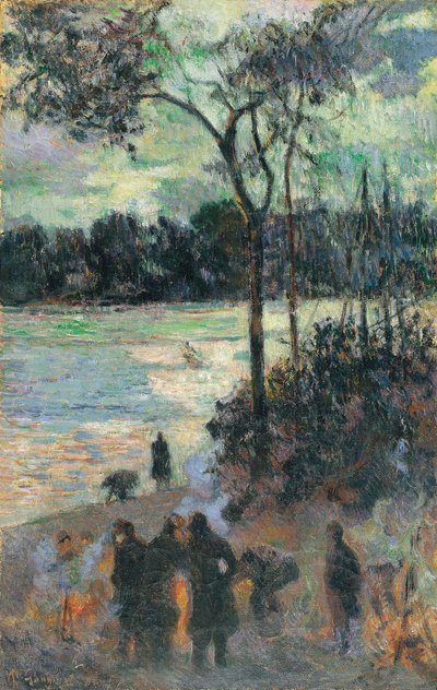 El incendio en la orilla del río, 1886 de Paul Gauguin