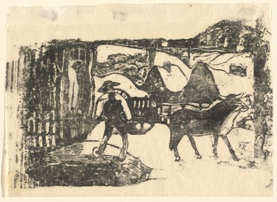 El carro de bueyes (Le char a boeufs) de Paul Gauguin