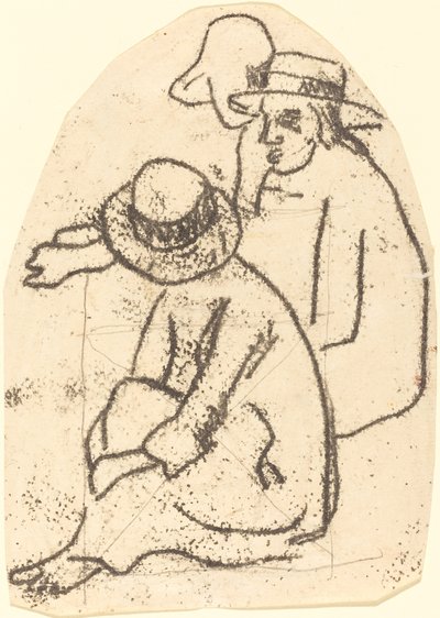 Tres tahitianos (Estudio para "La hermana de la caridad") de Paul Gauguin