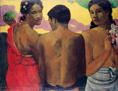 Tres tahitianos de Paul Gauguin