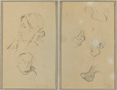 Dos Cabezas; Estudios de Ovejas de Paul Gauguin