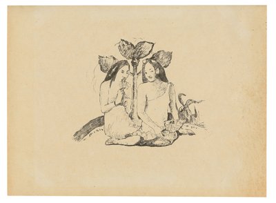 Dos mujeres maoríes en cuclillas de Paul Gauguin