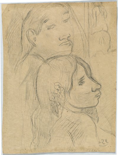Dos marquesanos [verso] de Paul Gauguin