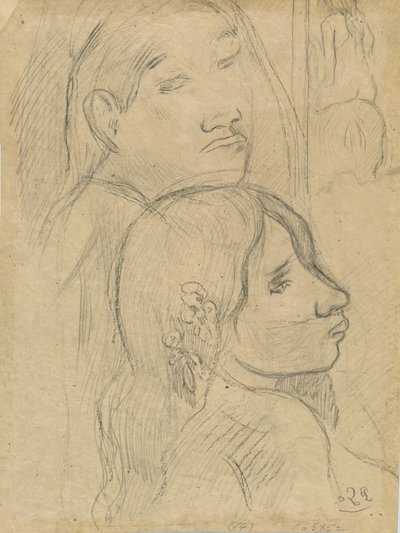 Dos marquesanos [verso] de Paul Gauguin