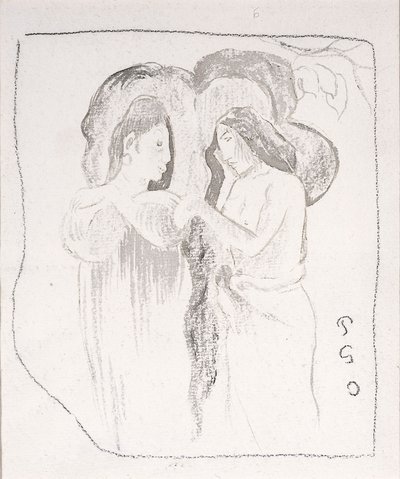Dos mujeres tahitianas, c.1894 de Paul Gauguin