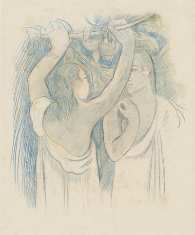 Dos tahitianos recogiendo fruta de Paul Gauguin