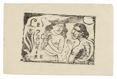 Dos mujeres charlando, cabecera para Le Sourire de Paul Gauguin